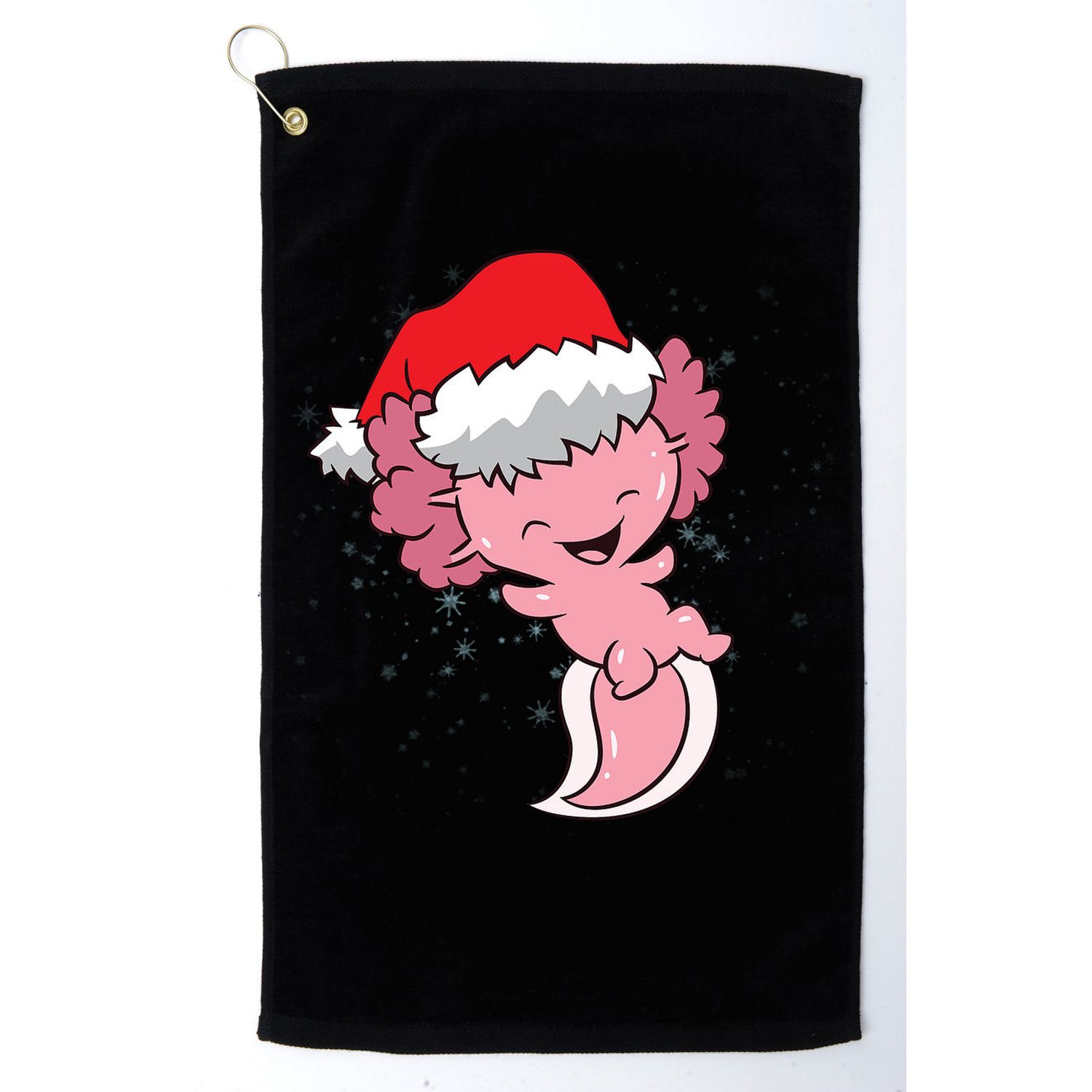 Cute Christmas Axolotl Santa Golf Towel
