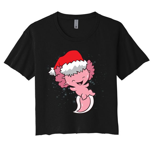 Cute Christmas Axolotl Santa Crop Top