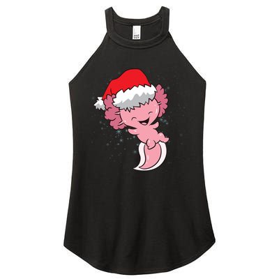 Cute Christmas Axolotl Santa Women's Perfect Tri Rocker Tank