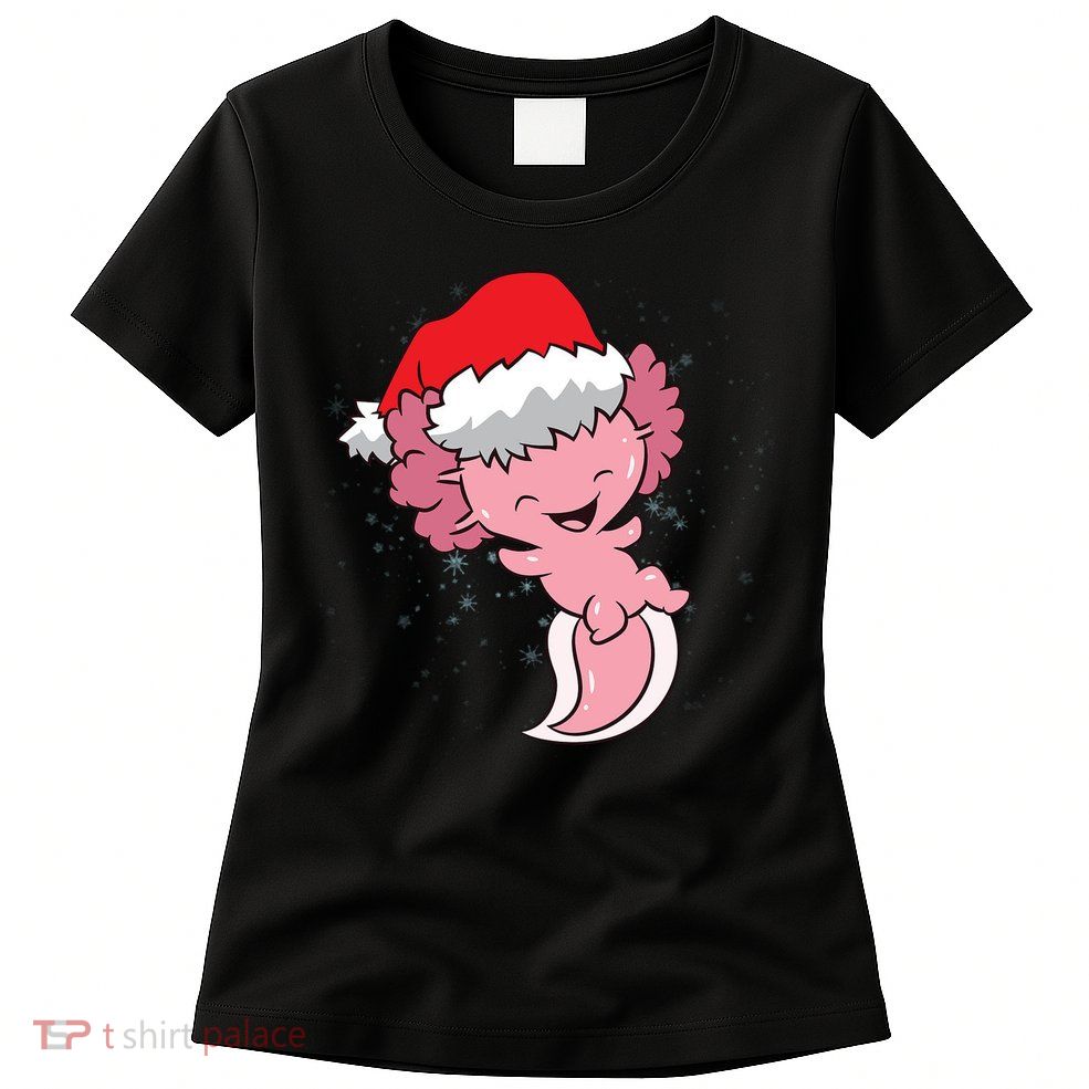 Cute Christmas Axolotl Santa Women's T-Shirt