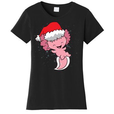 Cute Christmas Axolotl Santa Women's T-Shirt