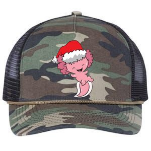 Cute Christmas Axolotl Santa Retro Rope Trucker Hat Cap