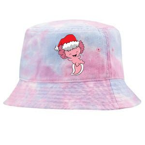 Cute Christmas Axolotl Santa Tie-Dyed Bucket Hat