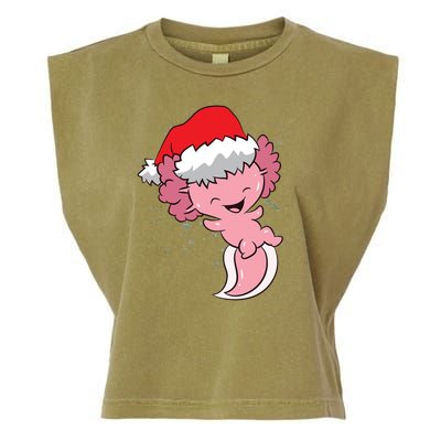 Cute Christmas Axolotl Santa Garment-Dyed Women's Muscle Tee