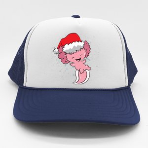 Cute Christmas Axolotl Santa Trucker Hat