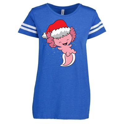 Cute Christmas Axolotl Santa Enza Ladies Jersey Football T-Shirt