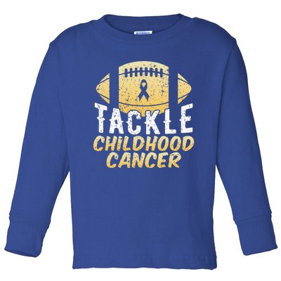 Childhood Cancer Awareness Tackle Childhood Cancer Football Toddler Long Sleeve Shirt