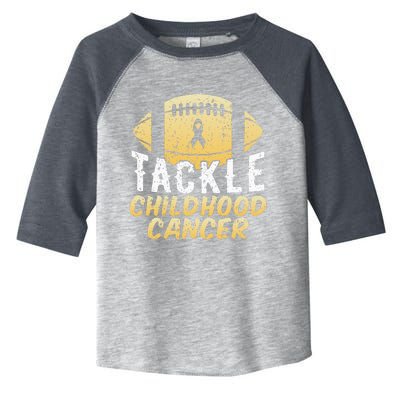 Childhood Cancer Awareness Tackle Childhood Cancer Football Toddler Fine Jersey T-Shirt