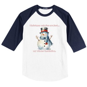 Christmas Calories Are Just My Winter Christmas Design Baseball Sleeve Shirt