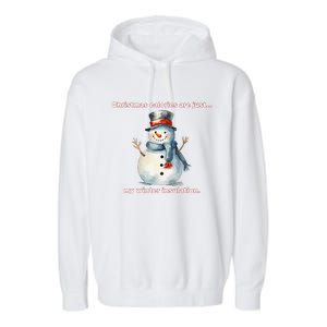 Christmas Calories Are Just My Winter Christmas Design Garment-Dyed Fleece Hoodie