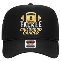 Childhood Cancer Awareness Tackle Childhood Cancer Football High Crown Mesh Back Trucker Hat