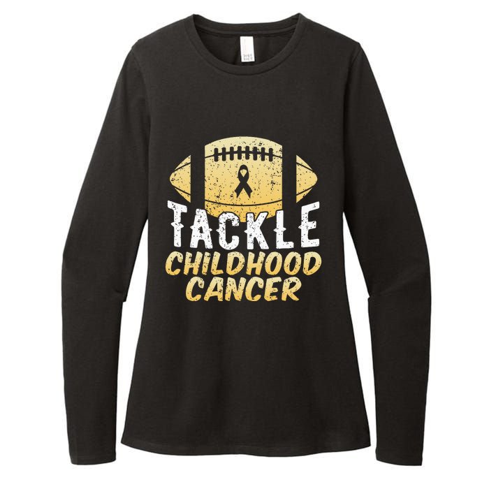 Childhood Cancer Awareness Tackle Childhood Cancer Football Womens CVC Long Sleeve Shirt