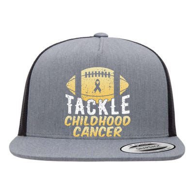 Childhood Cancer Awareness Tackle Childhood Cancer Football Flat Bill Trucker Hat