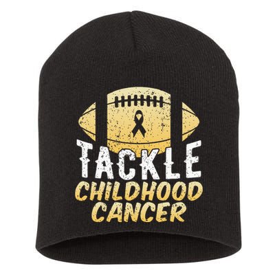 Childhood Cancer Awareness Tackle Childhood Cancer Football Short Acrylic Beanie