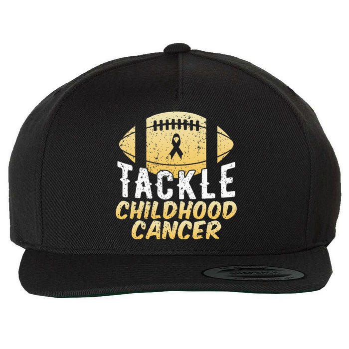 Childhood Cancer Awareness Tackle Childhood Cancer Football Wool Snapback Cap