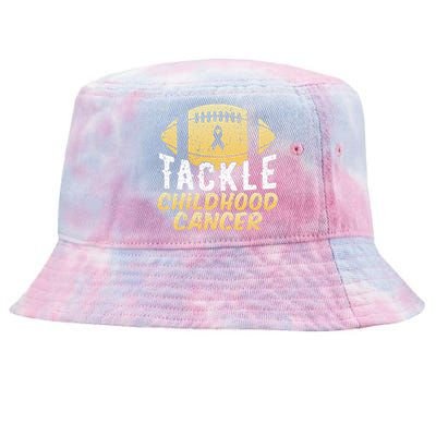 Childhood Cancer Awareness Tackle Childhood Cancer Football Tie-Dyed Bucket Hat