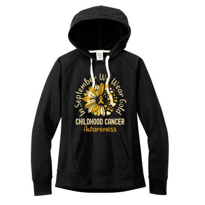 Childhood Cancer Awareness In September We Wear Gold Women's Fleece Hoodie