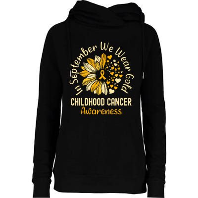 Childhood Cancer Awareness In September We Wear Gold Womens Funnel Neck Pullover Hood