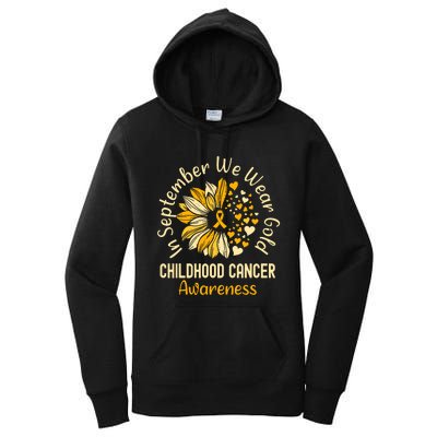 Childhood Cancer Awareness In September We Wear Gold Women's Pullover Hoodie