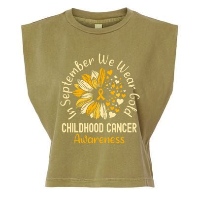 Childhood Cancer Awareness In September We Wear Gold Garment-Dyed Women's Muscle Tee