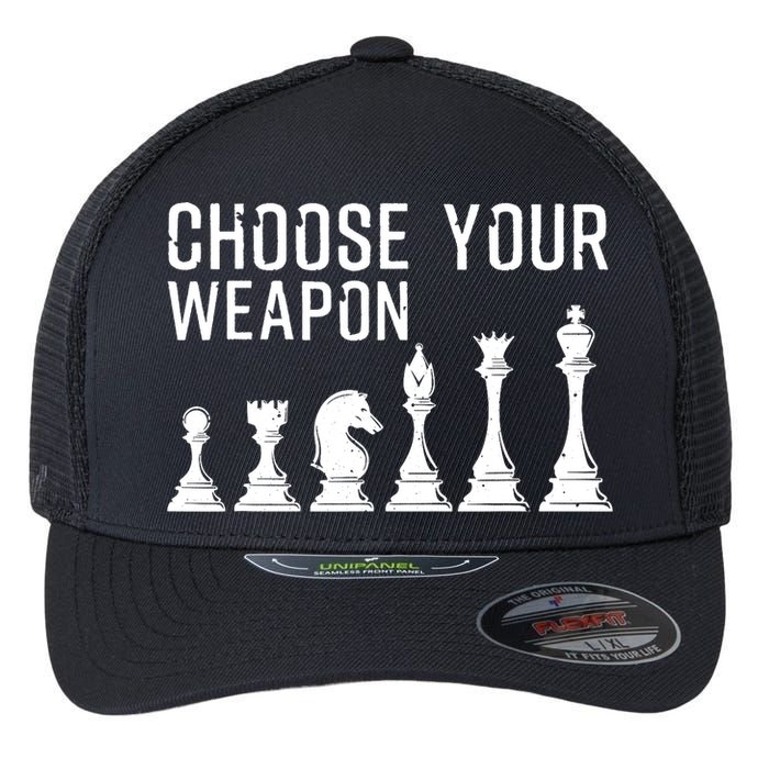Cool Chess Art For Chess Player Chess Lovers Flexfit Unipanel Trucker Cap