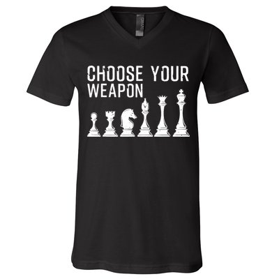 Cool Chess Art For Chess Player Chess Lovers V-Neck T-Shirt