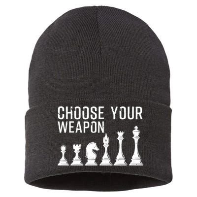 Cool Chess Art For Chess Player Chess Lovers Sustainable Knit Beanie