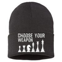 Cool Chess Art For Chess Player Chess Lovers Sustainable Knit Beanie