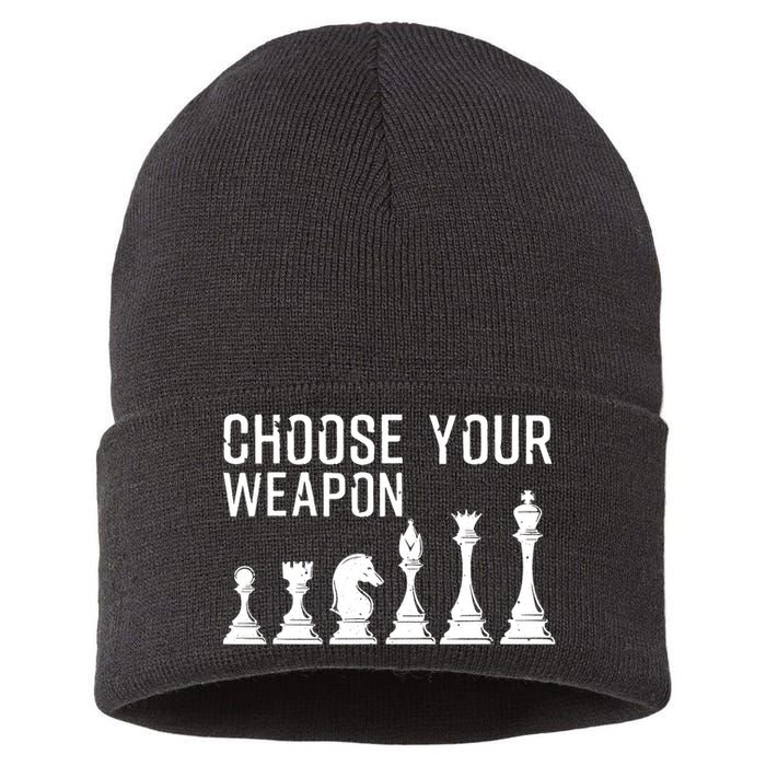 Cool Chess Art For Chess Player Chess Lovers Sustainable Knit Beanie