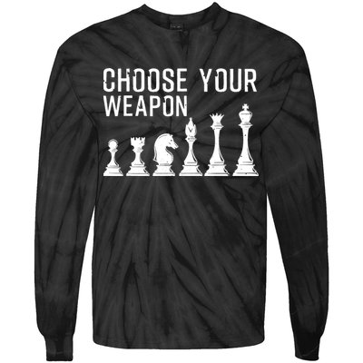 Cool Chess Art For Chess Player Chess Lovers Tie-Dye Long Sleeve Shirt