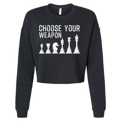 Cool Chess Art For Chess Player Chess Lovers Cropped Pullover Crew