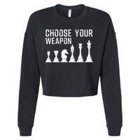 Cool Chess Art For Chess Player Chess Lovers Cropped Pullover Crew
