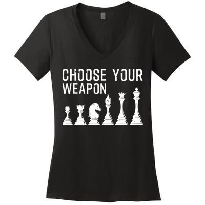 Cool Chess Art For Chess Player Chess Lovers Women's V-Neck T-Shirt
