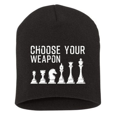 Cool Chess Art For Chess Player Chess Lovers Short Acrylic Beanie