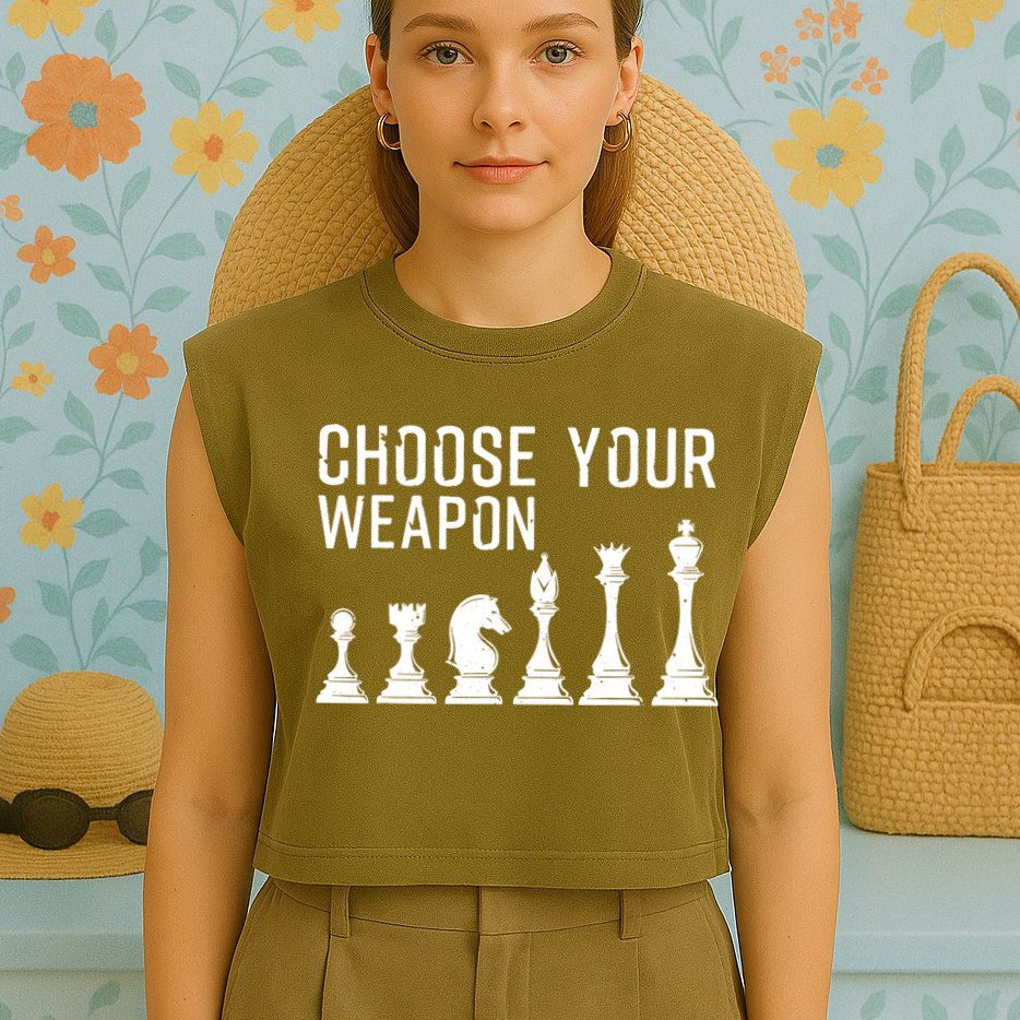 Cool Chess Art For Chess Player Chess Lovers Garment-Dyed Women's Muscle Tee