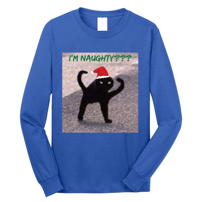 Cursed Cat Angry Meme Im Naughty? Christmas Gift Long Sleeve Shirt