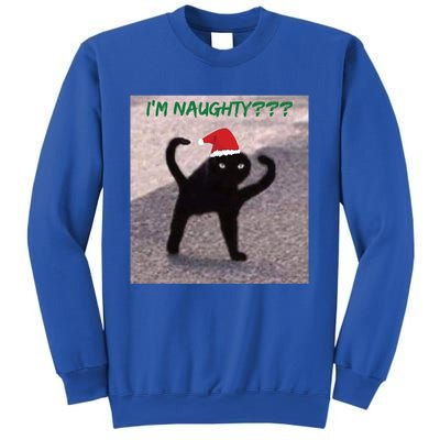 Cursed Cat Angry Meme Im Naughty? Christmas Gift Sweatshirt