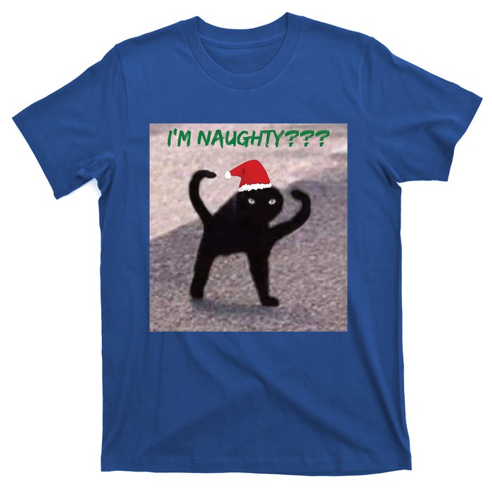 Cursed Cat Angry Meme Im Naughty? Christmas Gift T-Shirt