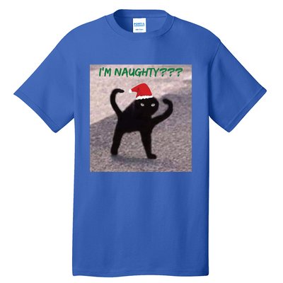 Cursed Cat Angry Meme Im Naughty? Christmas Gift Tall T-Shirt