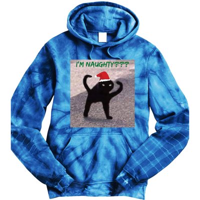 Cursed Cat Angry Meme Im Naughty? Christmas Gift Tie Dye Hoodie