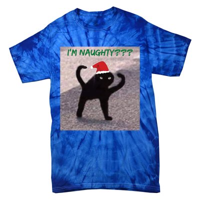 Cursed Cat Angry Meme Im Naughty? Christmas Gift Tie-Dye T-Shirt