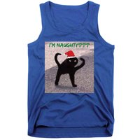 Cursed Cat Angry Meme Im Naughty? Christmas Gift Tank Top