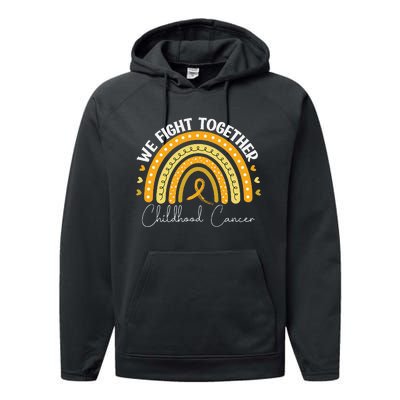 Childhood Cancer Awareness Gold Ribbon Gift Performance Fleece Hoodie