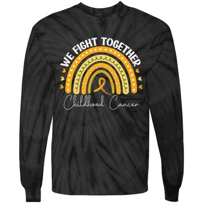 Childhood Cancer Awareness Gold Ribbon Gift Tie-Dye Long Sleeve Shirt