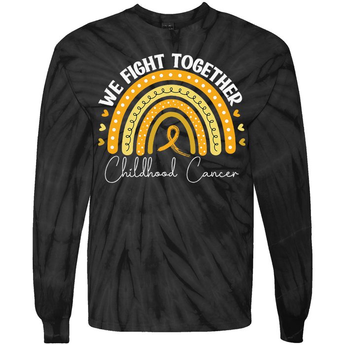 Childhood Cancer Awareness Gold Ribbon Gift Tie-Dye Long Sleeve Shirt