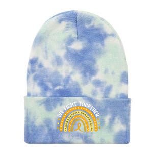 Childhood Cancer Awareness Gold Ribbon Gift Tie Dye 12in Knit Beanie