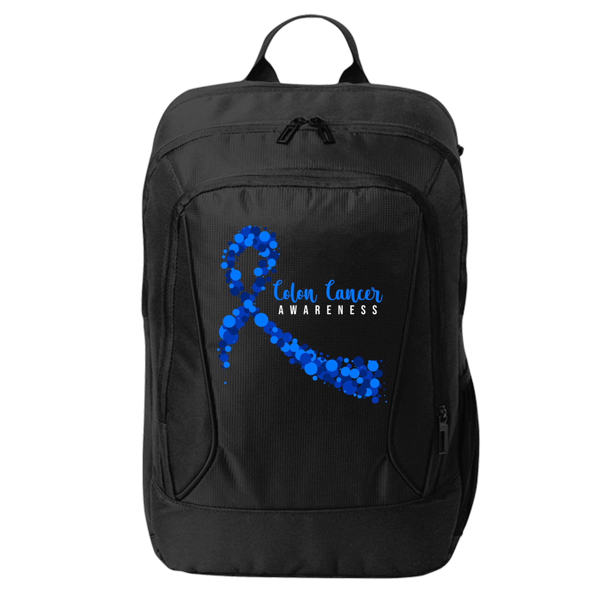 Colon Cancer Awareness Ribbon City Backpack