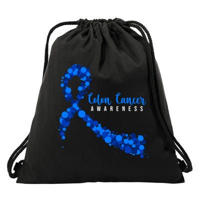Colon Cancer Awareness Ribbon Drawstring Bag