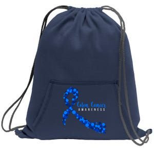 Colon Cancer Awareness Ribbon Sweatshirt Cinch Pack Bag