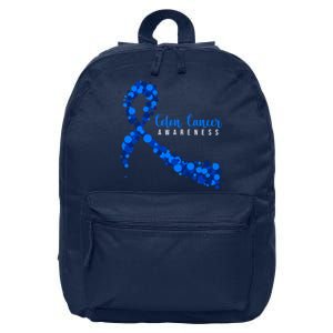 Colon Cancer Awareness Ribbon 16 in Basic Backpack